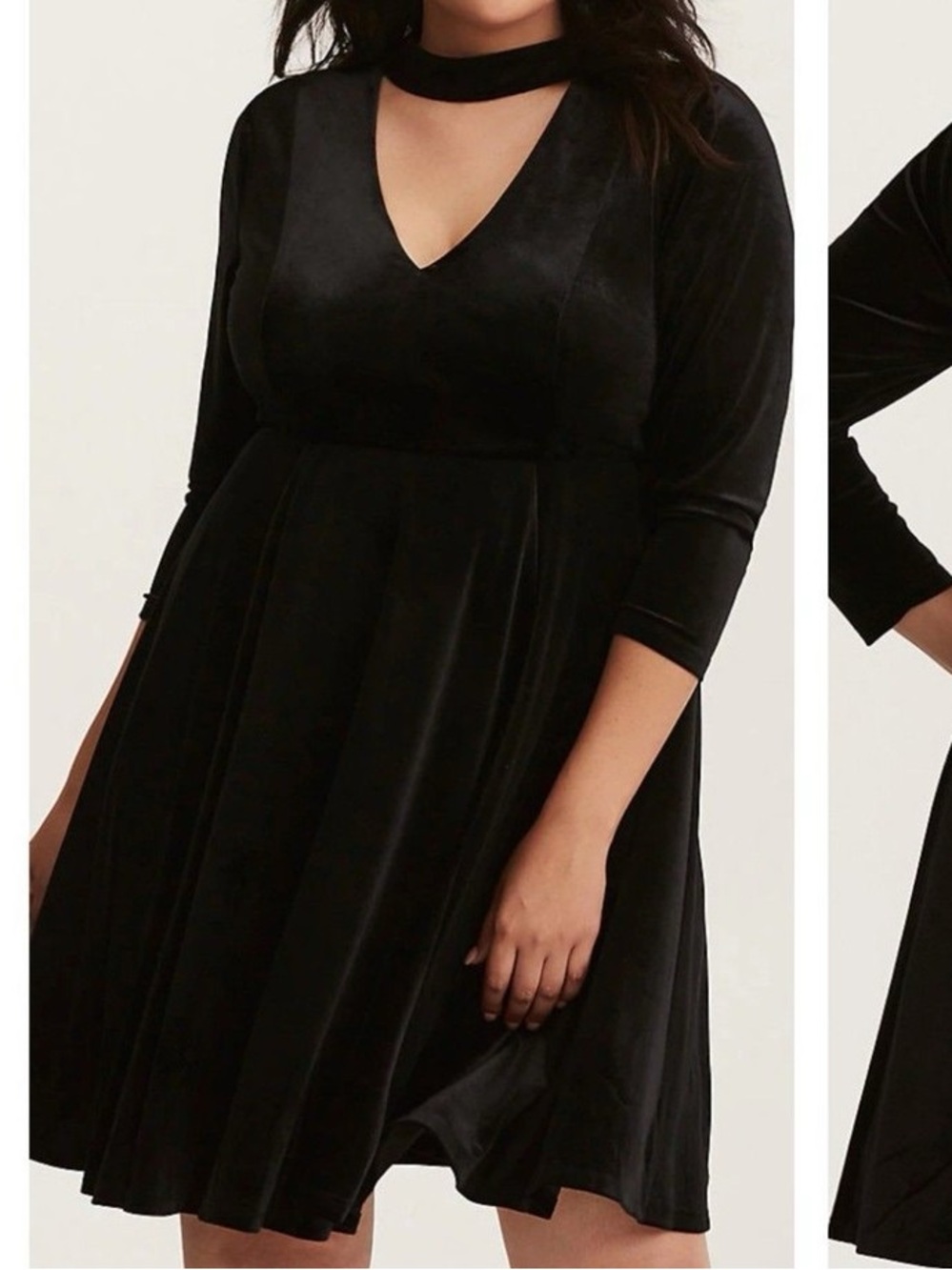 Torrid Black Velvet Choker Skater Dress 2x